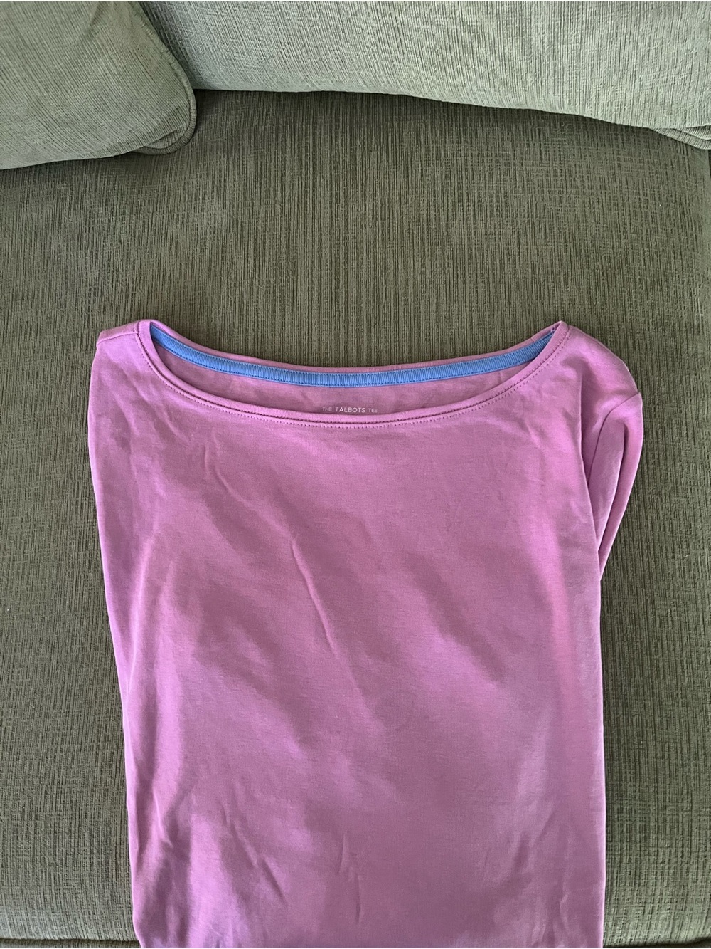 Talbots Pink Boatneck Cotton Top. Long sleeve.